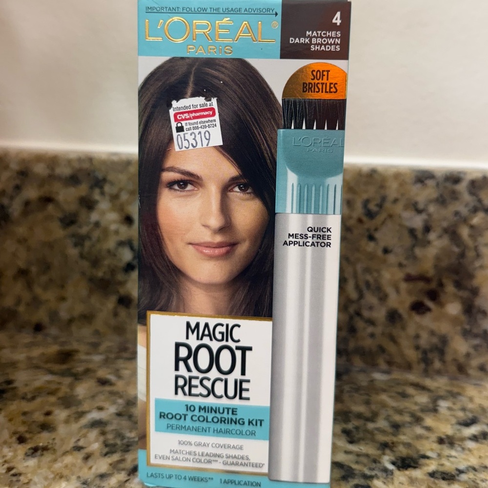 NWT L'Oreal Root Rescue #4 Dark Brown Hair Color, 1ct